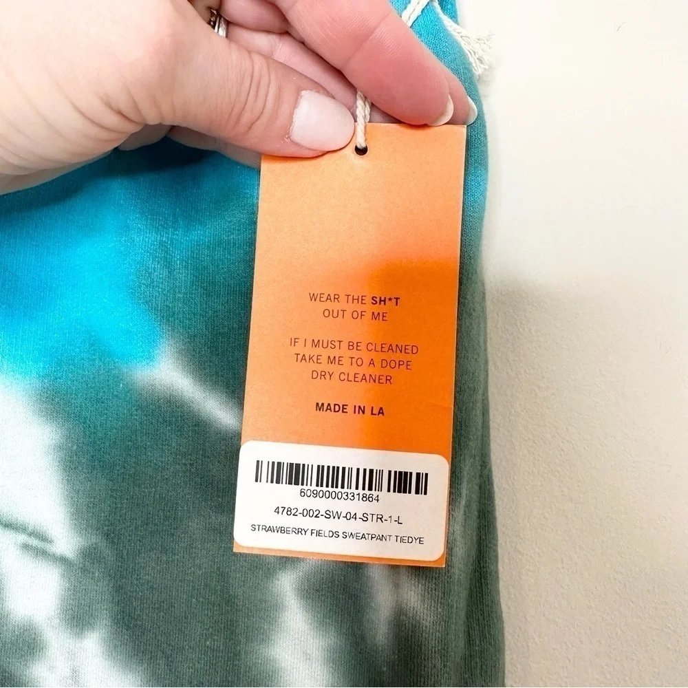 NWT La Detresse Large Tie Dye Strawberry Fields Jogger Sweatpants - Picture 7 of 7